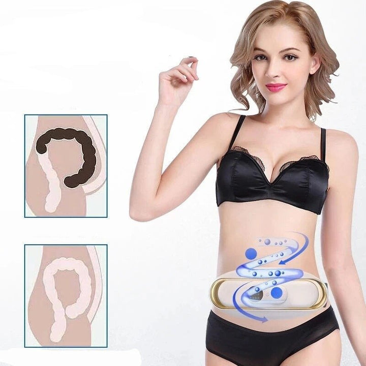 Portable electric waist massager belt. USB rechargeable for fitness, weight loss, and wellness on-the-go.