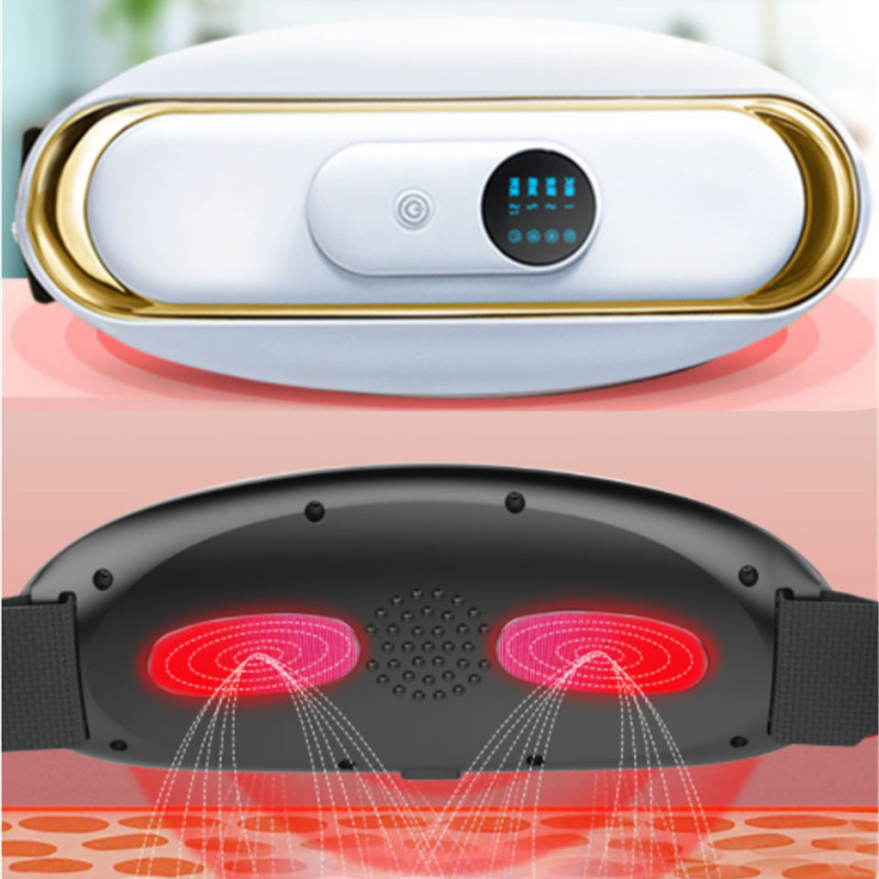 Rechargeable electric waist massager and belly fat burner belt for slimming and body toning. Unisex fitness aid.
