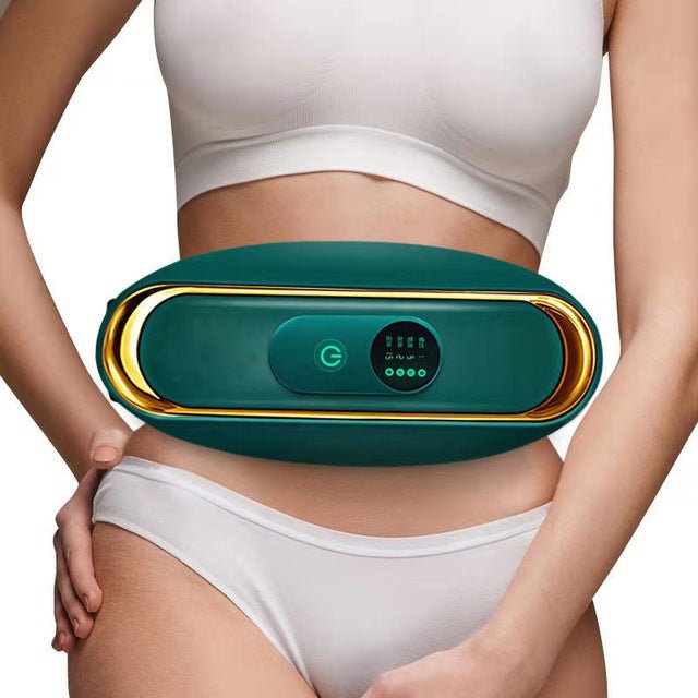 Comfortable electric waist massager for belly fat burning, toning, and muscle wellness. Portable and rechargeable.