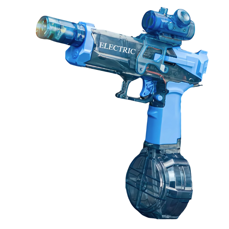 Rechargeable electric water gun used by children for exciting outdoor summer water play