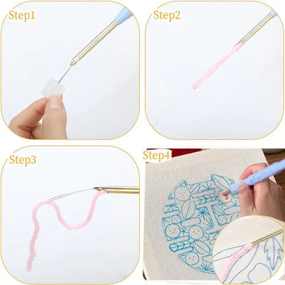 DIY craft embroidery kit with a cute animal pattern, ideal for stress relief and creative hobby