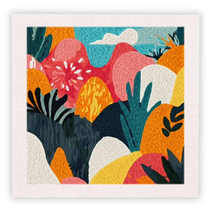 Handmade gift embroidery kit with an adorable animal design, promotes relaxation and creativity