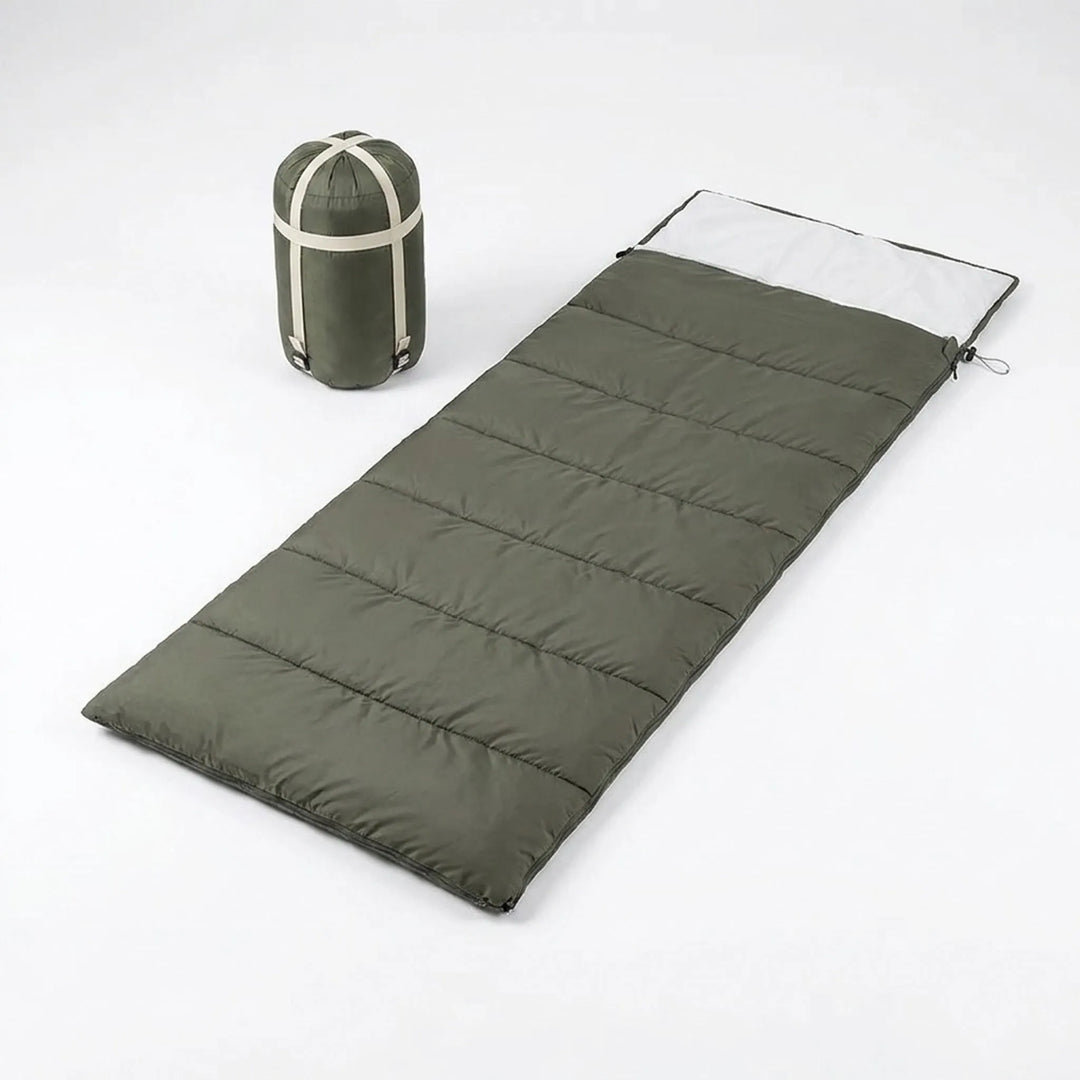 Lightweight, compact unisex envelope sleeping bag for easy travel. Perfect for camping, hiking, & outdoor use.