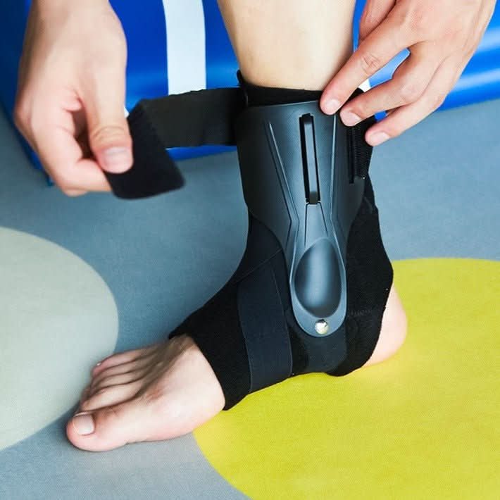 Unisex ergonomic ankle support with double stabilizers for fitness & sports.