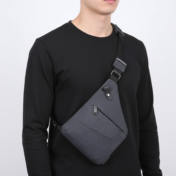 Modern anti-theft crossbody bag, combining style, security, and ergonomic comfort for travel.
