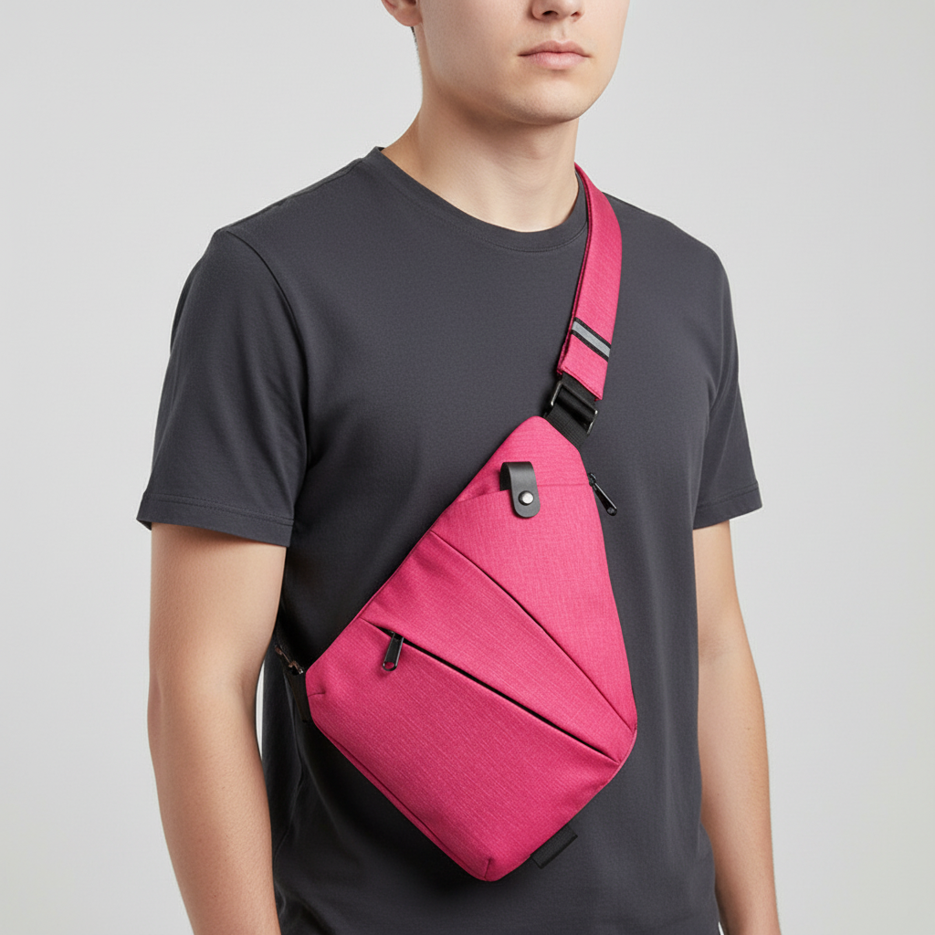 Black ergonomic shoulder bag, anti-theft features ensure your daily essentials are safe.