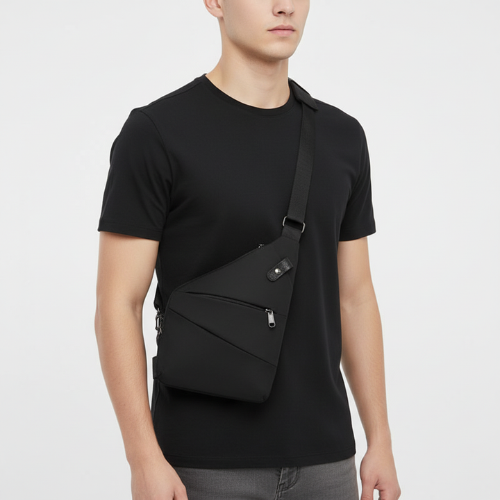 Anti-theft nylon crossbody for daily use, designed for ergonomic comfort & security.
