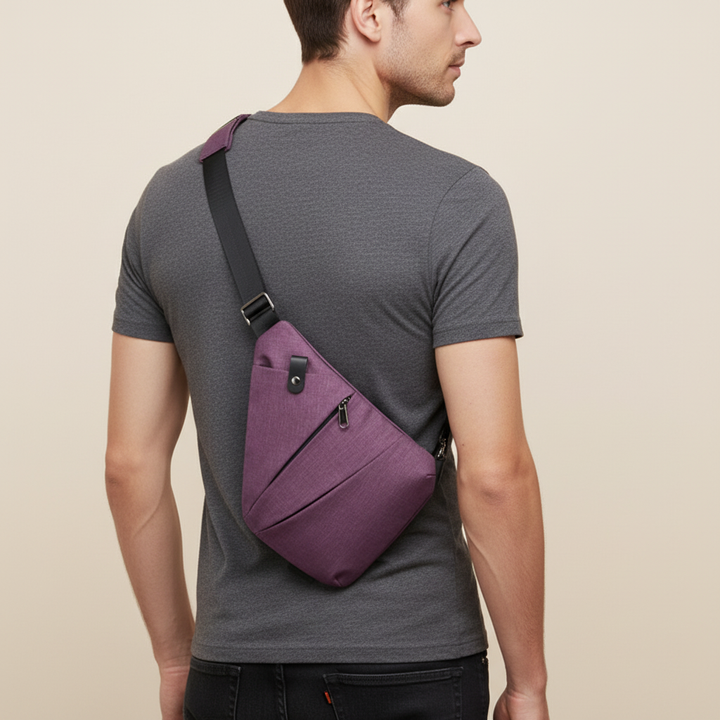 Smart travel shoulder bag, ergonomic and anti-theft, keeping your items safe and accessible.