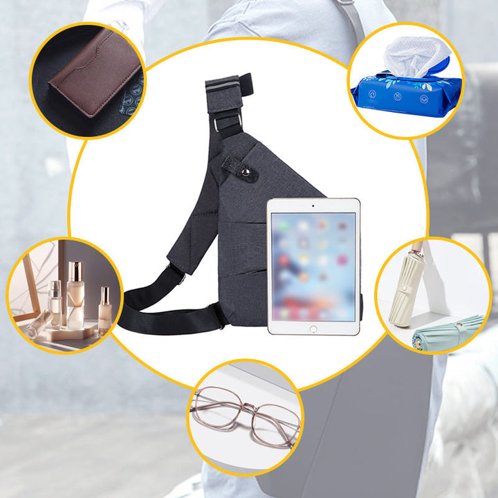 Anti-theft travel shoulder bag, featuring secure zippers & a comfortable, ergonomic fit.