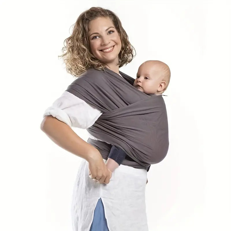 Ergonomic baby carrier for toddlers, providing back support to parents, versatile grey