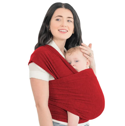 Newborn baby wrap with ergonomic design, allowing natural baby positioning, hands-free