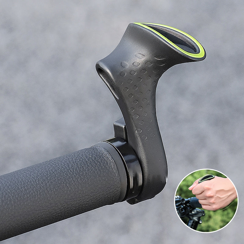 Fluorescent ergonomic cycling grips, boosting visibility and providing ultimate hand comfort.