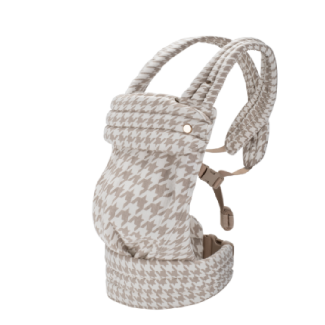 Hands-free adjustable Mei Tai baby sling in grey, ideal for toddlers & infants