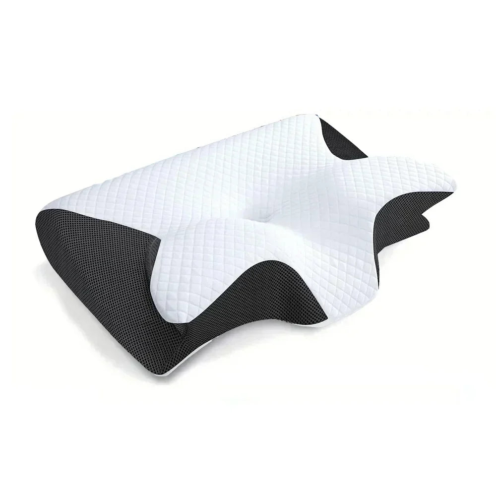 Unisex ergonomic memory foam cervical pillow for neck support & pain relief. Ideal for all sleepers.