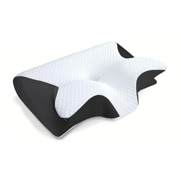 Unisex ergonomic memory foam cervical pillow for neck support & pain relief. Ideal for all sleepers.