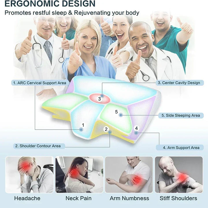 Comfort-enhancing memory foam cervical pillow, a sleep aid for neck support & pressure relief.
