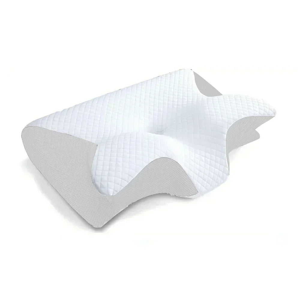 Unisex memory foam cervical pillow, ergonomic design offers versatile neck support for all sleeping positions.