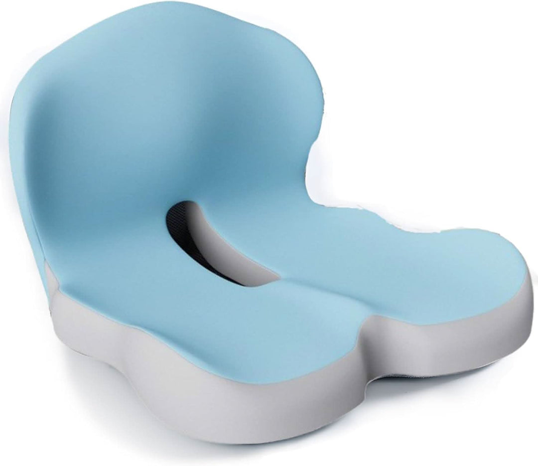Washable cover memory foam seat cushion, offering hygienic comfort & ergonomic back support for daily use.