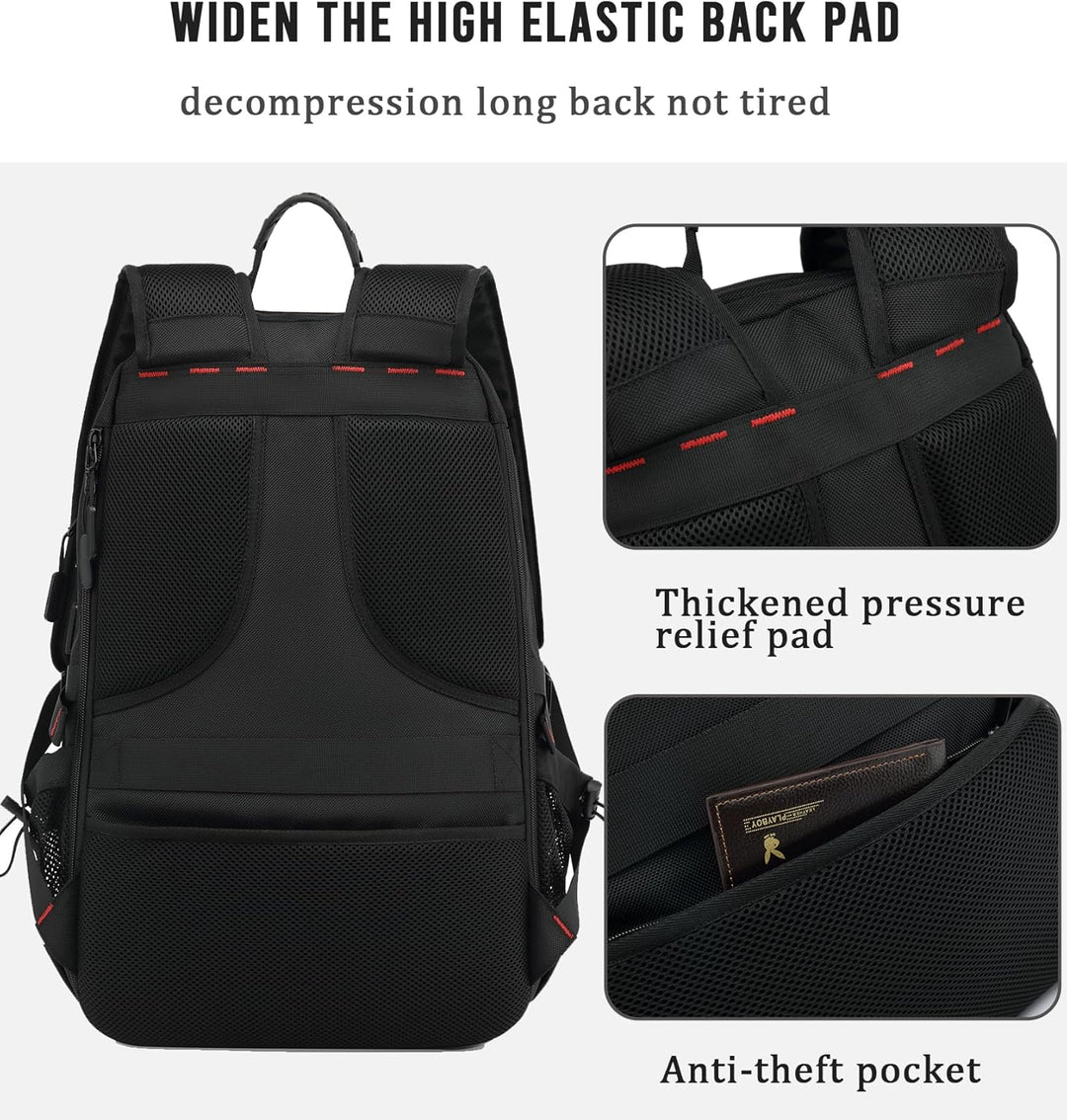 Durable anti-theft travel backpack, perfect for business travel & outdoor use, with convenient USB charging.