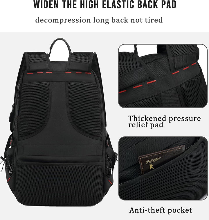 Durable anti-theft travel backpack, perfect for business travel & outdoor use, with convenient USB charging.
