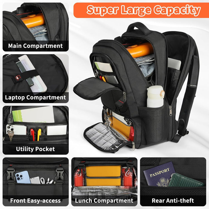 Large capacity travel backpack featuring an insulated cooler compartment. Keep drinks & snacks fresh on your adventures.