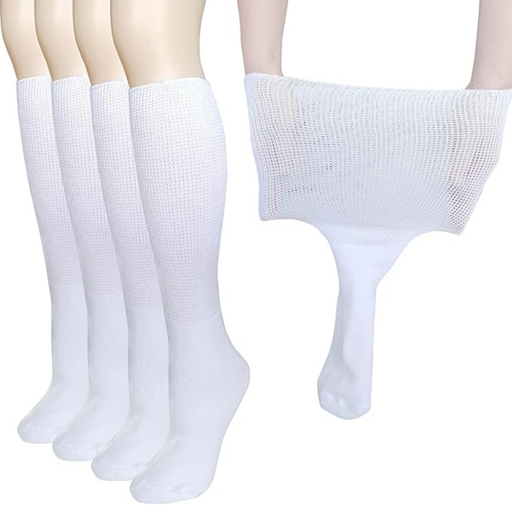 Unisex extra wide diabetic & lymphedema socks, 2 pairs. Comfort fit for swollen feet & legs, non-binding.