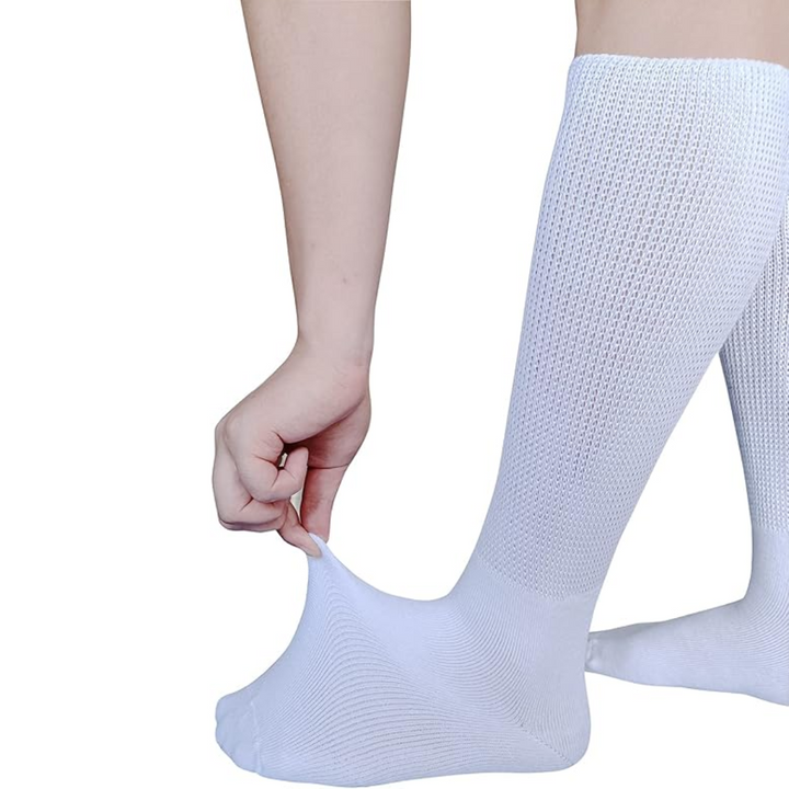 Health socks: unisex extra wide diabetic & lymphedema socks. Provides comfort & circulatory support.