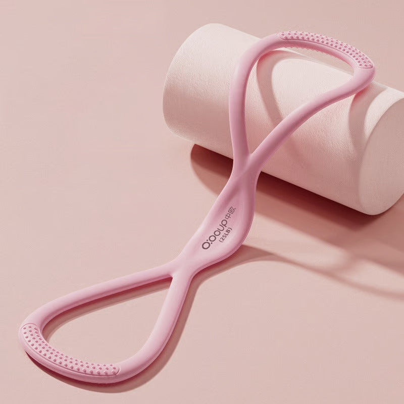 Unisex Figure 8 resistance band for posture correction, core training, and muscle toning. Ideal for home gym workouts.