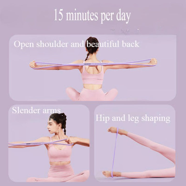Figure 8 resistance band for men & women to improve posture, strengthen core, and enhance flexibility.