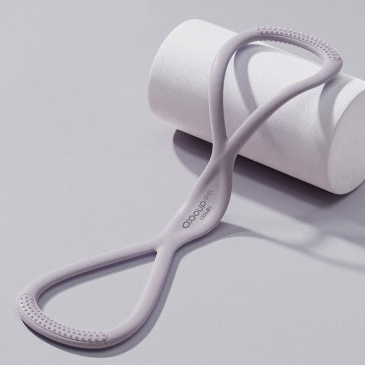 Unisex Figure 8 resistance band for fitness, core workouts, posture correction, and body shaping.