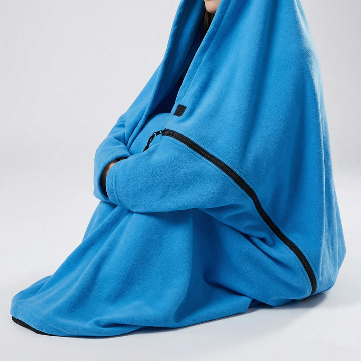 Warm fleece envelope sleeping bag, perfect for hiking & camping. Lightweight, portable outdoor gear.