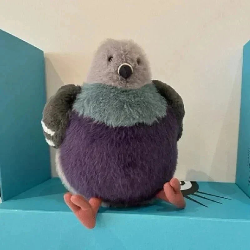 Unisex fluffy pigeon plush toy, super soft & cuddly, perfect comfort stuffed animal for all ages.