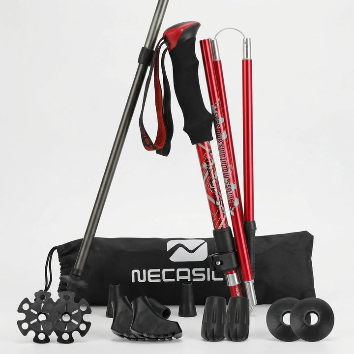 Robust, foldable & telescopic hiking poles for reliable support on all trekking & walking trails.