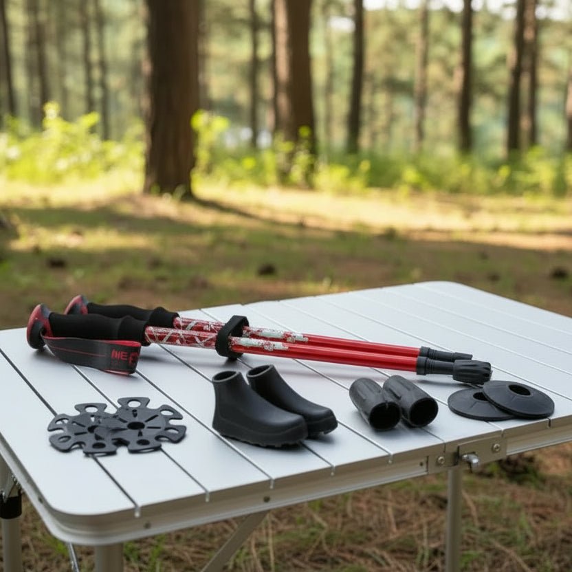 Unisex foldable trekking poles for hiking, walking & outdoor adventures. Lightweight & compact trail equipment.