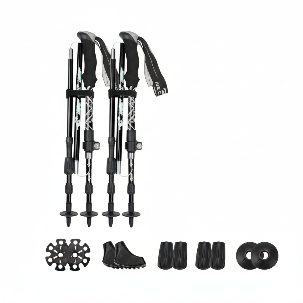 Versatile foldable hiking poles for trekking, camping & outdoor adventures. Essential compact gear.