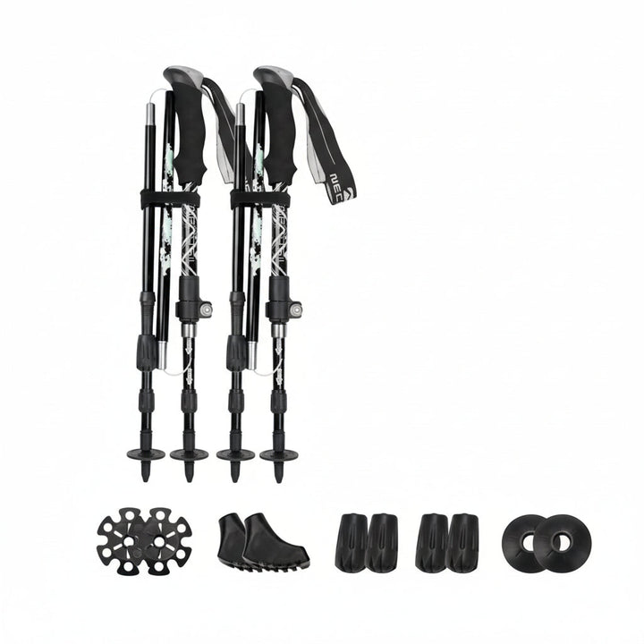 Versatile foldable hiking poles for trekking, camping & outdoor adventures. Essential compact gear.