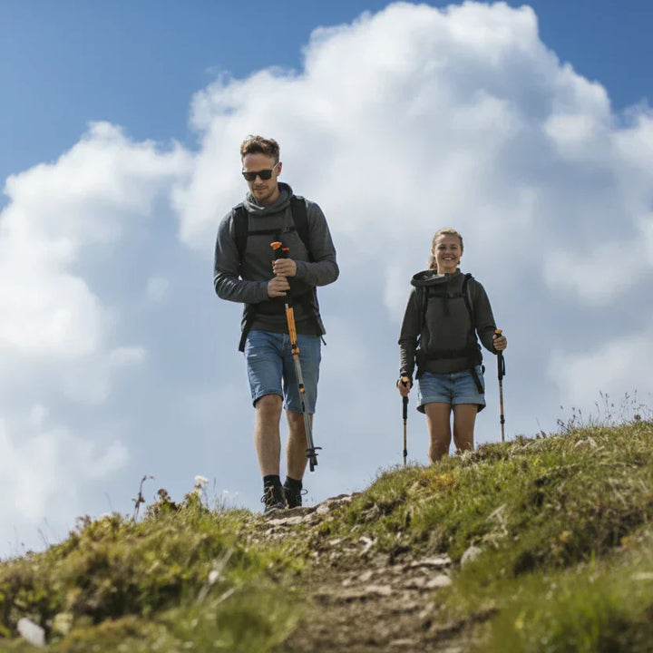 Adventure gear: foldable trekking poles for hiking & trekking. Lightweight, compact and ready for any trail.