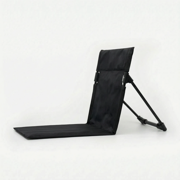 Comfortable unisex folding floor chair, providing essential back support as a portable ground seat for any outdoor adventure.