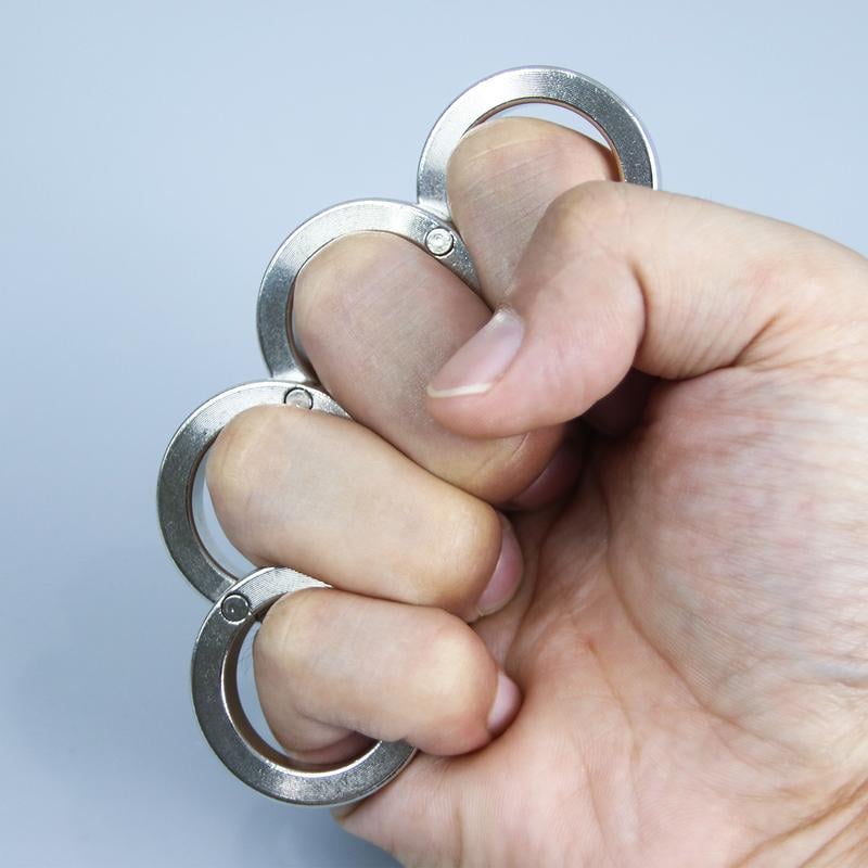 Unisex folding four-finger fidget ring for stress & anxiety relief. Portable focus tool for daily carry.