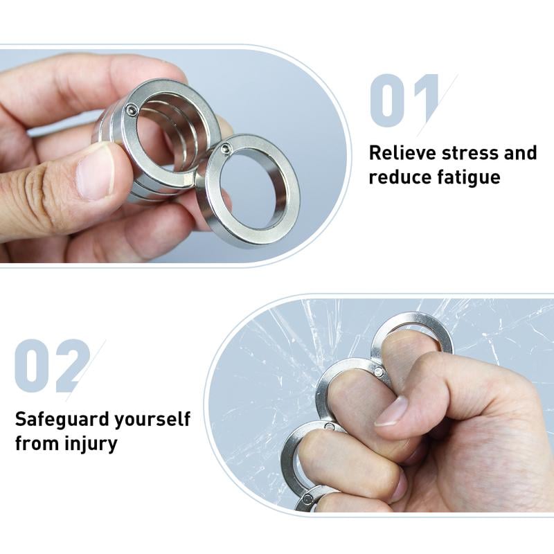 Sleek folding four-finger fidget ring for stress & anxiety relief. Compact, discreet mental wellness gadget.