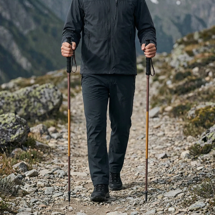 Unisex folding quick-lock trekking pole, ideal for hiking, walking, and trail running support.