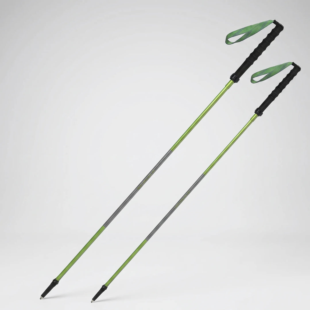 Unisex quick-lock trekking pole, folds for easy travel. Aluminum, ideal for hiking & trail running.