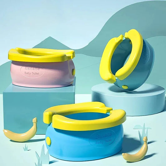 Unisex folding travel potty seat for toddlers, portable & hygienic solution for on-the-go potty training