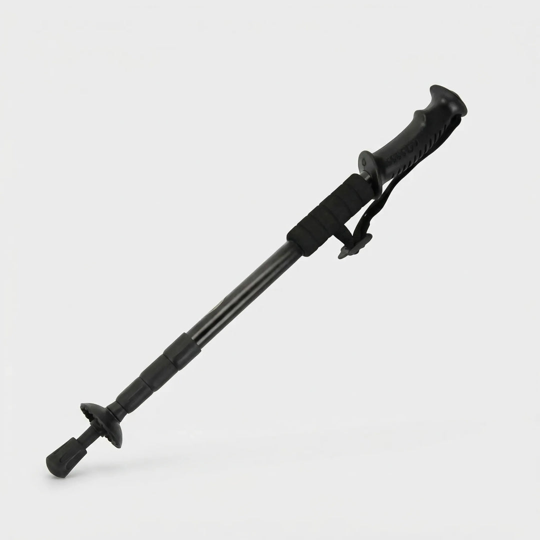 Unisex ultralight 4-section folding trekking pole, compact design for all hikers.