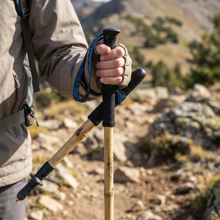 Unisex folding trekking pole, lightweight & compact, ideal for hiking, trail walking, and outdoor adventures.
