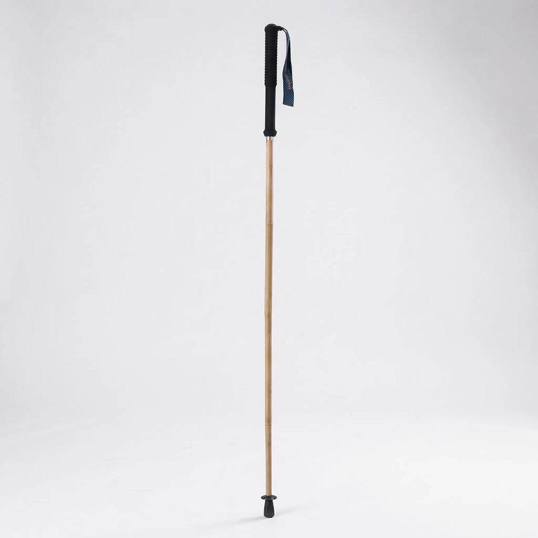 Portable folding hiking pole with a compact design, perfect for easy packing and travel on any outdoor trail.