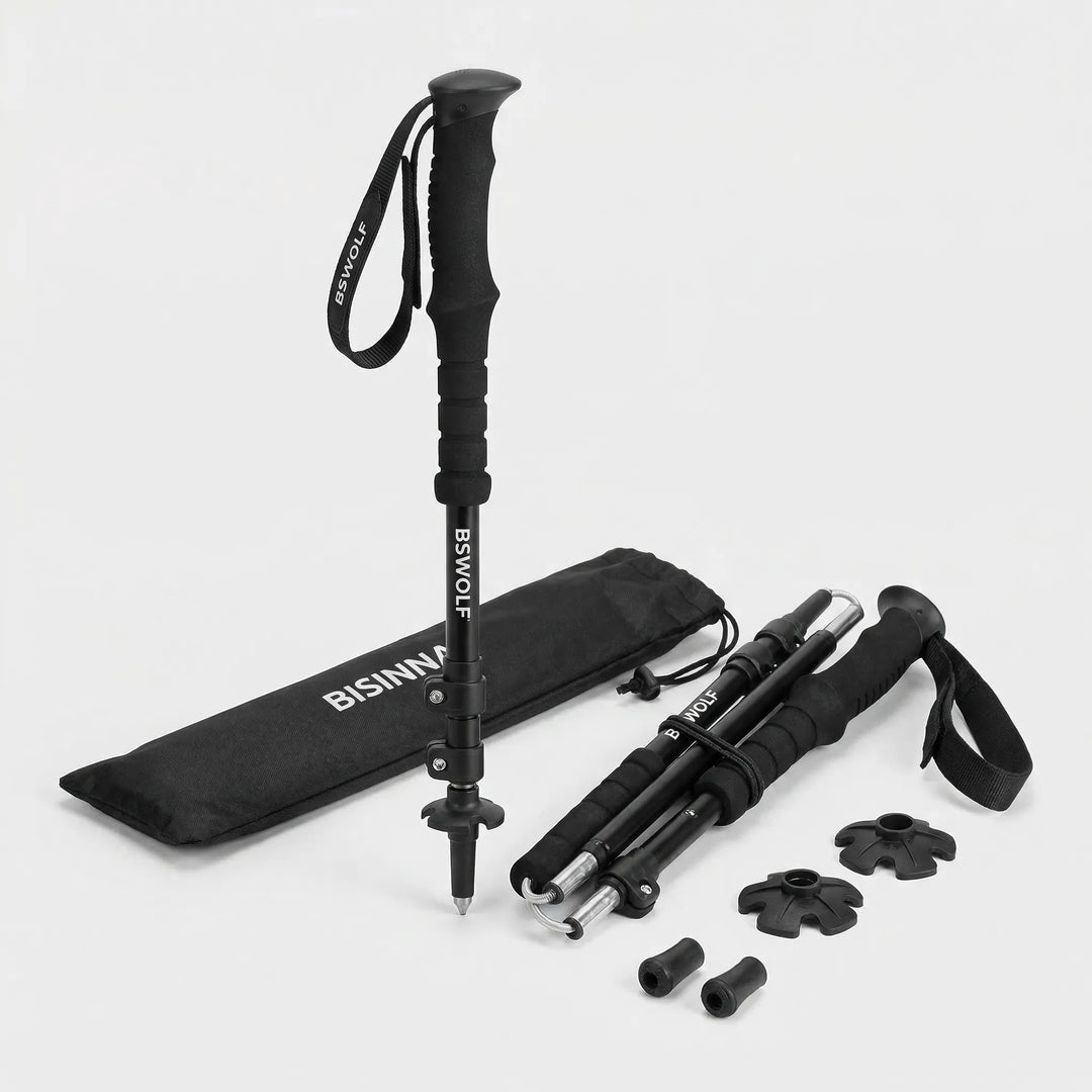 Durable aluminum ultralight folding trekking poles for men & women. Adjustable hiking sticks for all outdoor trails.