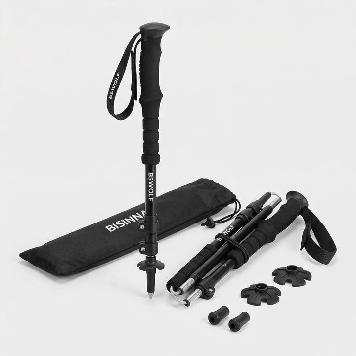 Durable aluminum ultralight folding trekking poles for men & women. Adjustable hiking sticks for all outdoor trails.