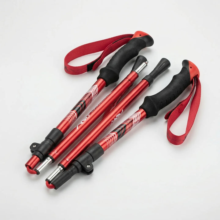 Ultralight folding trekking poles, adjustable for men & women. Perfect hiking & trail walking gear for outdoor adventures.