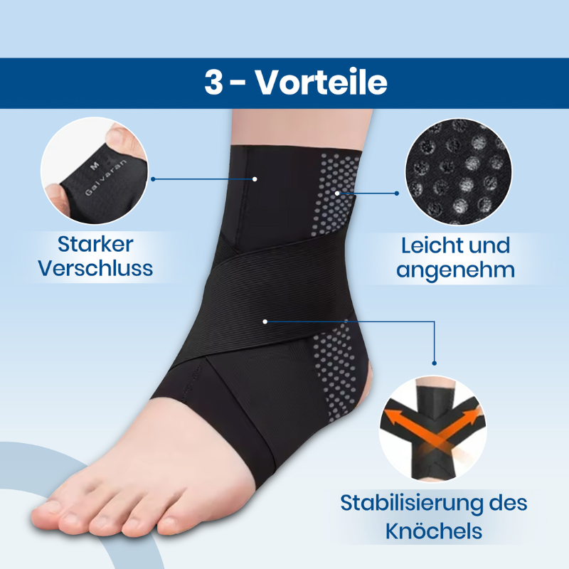 Lightweight, breathable black unisex ankle support brace for soccer and sports safety.
